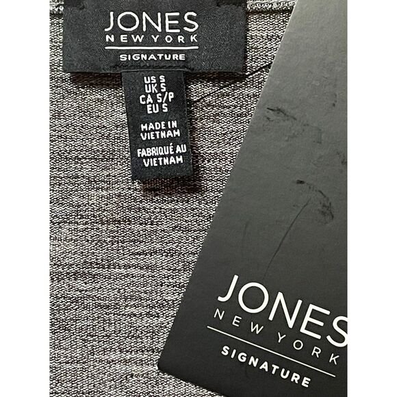 Jones New York Signature Cold Shoulder Metallic Grey Knit Top Size S NWT - Picture 4 of 15